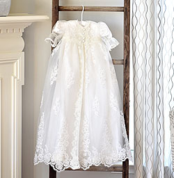 Olivia Harper - Handmade Heirloom Dupioni Silk Pearl and Sequin Christening Gown with Matching Christening Bonnet Set - Size Newborn (0 - 3 months)/