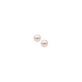 Baby / Children's Pink Pearl Earrings - 14K White Gold - 4mm