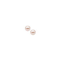 Baby / Children's Pink Pearl Earrings - 14K White Gold - 4mm/