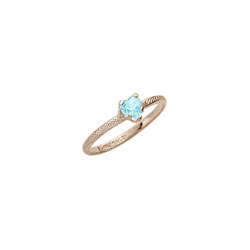 Kid's Heart Ring - 10K Gold - March Birthstone/