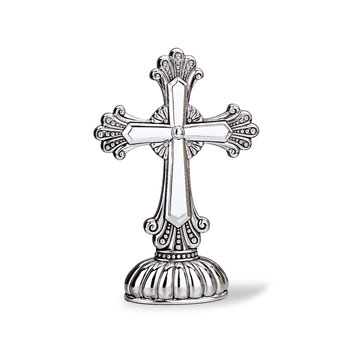Beautiful Ornate Silver Antiqued Christian Cross - Tarnish-Resistant Silver-Plated - BEST SELLER