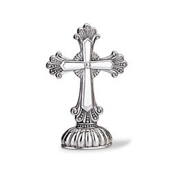 Beautiful Ornate Silver Antiqued Christian Cross - Tarnish-Resistant Silver-Plated - BEST SELLER/