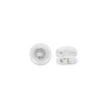 14K White Gold Silicone Safety Back Screw Back Earring Back (One Back) - Fits all BeadifulBABY screw back posts - One Back 