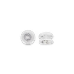 14K White Gold Silicone Safety Back Screw Back Earring Back (One Back) - Fits all BeadifulBABY screw back posts - One Back /