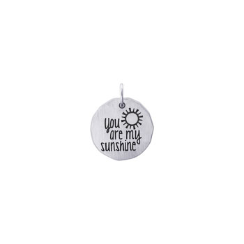 Rembrandt Sterling Silver You Are My Sunshine Charm – Engravable on back - Add to a bracelet or necklace - BEST SELLER