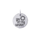 Rembrandt Sterling Silver You Are My Sunshine Charm – Engravable on back - Add to a bracelet or necklace - BEST SELLER