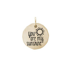 Rembrandt 14K Yellow Gold You Are My Sunshine Charm – Engravable on back - Add to a bracelet or necklace/