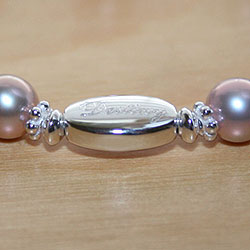 Special Order - Rounded Smooth Oval Engravable Bead - Sterling Silver - Engravable on front and back/