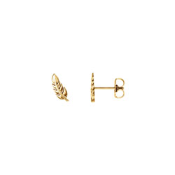 Leaf Earrings for Girls - 14K Yellow Gold - Push Back Posts - BEST SELLER/