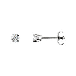 Baby / Little Girl Diamond Stud Earrings - 1/3 CT TW - 14K White Gold/