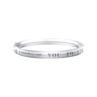 I Love You To The Moon and Back - High Polished Sterling Silver Rhodium Baby, Toddler Keepsake Bangle Bracelet - Size 5.25