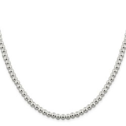 Girls Favorite Sterling Silver Beaded Box Chain Necklace - 5.0mm sterling beads - 18-inch length (Ages 12 - Adult) - BEST SELLER/