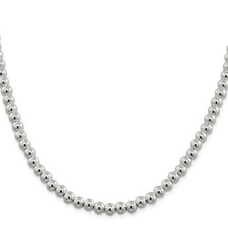 Girls Favorite Sterling Silver Beaded Box Chain Necklace - 6.10mm sterling beads - 16-inch length - BEST SELLER/