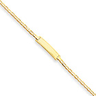 Elegant Heirloom Girls 14K Yellow Gold Personalized Kids ID Bracelet - Anchor Link - Size 6