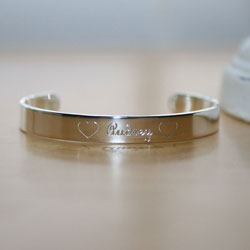 Audrey - Completely Custom High-End Sterling Silver Engraved Girls Cuff Baby Bracelet - Size 4