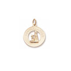 Rembrandt 10K Yellow Gold Girl's Confirmation Charm – Engravable on back - Add to a bracelet or necklace