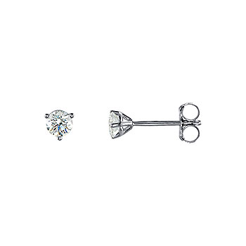 Baby / Little Girl Diamond Stud Earrings - 1/3 CT TW - 18K White Gold