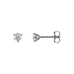 Baby / Little Girl Diamond Stud Earrings - 1/3 CT TW - 18K White Gold/