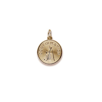 Rembrandt 10K Yellow Gold Girl's Confirmation Charm – Best Confirmation Gift – Add to a bracelet or necklace