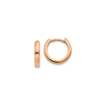 Classic Gold Huggie Hoop Earrings for Babies - 14K Rose Gold