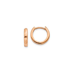 Classic Gold Huggie Hoop Earrings for Babies - 14K Rose Gold/