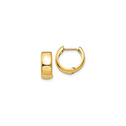 Classic Gold Huggie Hoop Earrings for Babies - 14K Yellow Gold/