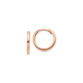 Classic Gold Huggie Hoop Earrings for Toddlers - 14K Rose Gold