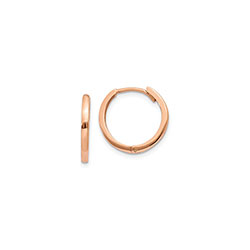 Classic Gold Huggie Hoop Earrings for Toddlers - 14K Rose Gold/