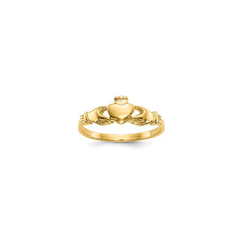 Claddagh Baby Ring - 14K Yellow Gold - Size 1