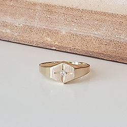 Diamond Baby Ring - 14K Yellow Gold - Size 1/