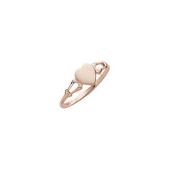 You Are My Heart - 14K Yellow Gold Children's Engravable Heart Signet Ring - Size 4/