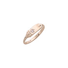 Classic 14K Yellow Gold Children's Diamond Engravable Signet Ring - Size 4