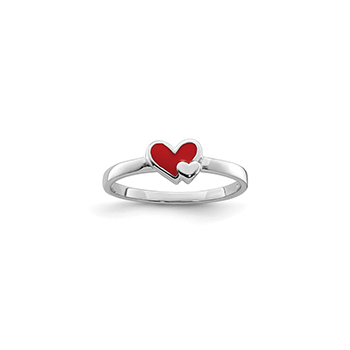 Together Always Adorable Child Heart Ring - Sterling Silver Rhodium