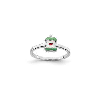 You're the Apple of My Heart! Child Ring - Sterling Silver Rhodium