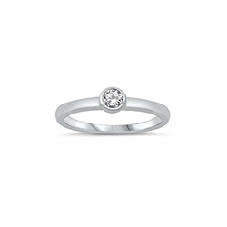 Luna Birthstone Baby Ring - Sterling Silver Rhodium - Diamond CZ - Size 1/