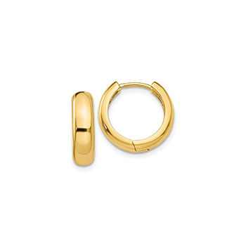 Classic Gold Huggie Hoop Earrings for Babies and Little Girls - 14K Yellow Gold