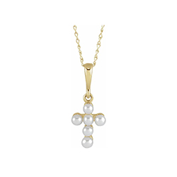 Pearl Baby Cross Necklace for Baptism / Christening/