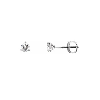 Baby / Little Girl Diamond Stud Earrings - 1/3 CT TW - 14K White Gold - Screwback