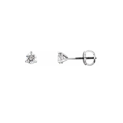 Baby / Little Girl Diamond Stud Earrings - 1/3 CT TW - 14K White Gold - Screwback/
