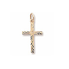 Intricate Christian Cross - Medium Charm/Pendant 10K Yellow Gold - Add to a bracelet or necklace