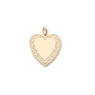 Rembrandt 14K Yellow Gold Engravable Large Fancy Heart Charm – Engravable on front and back - Add to a bracelet or necklace 