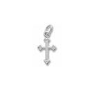 Rembrandt Sterling Silver Fancy Tiny Cross Charm – Add to a bracelet or necklace