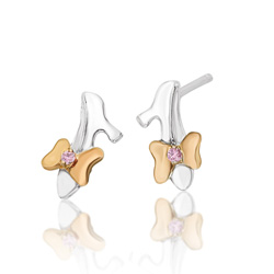 Disney Cinderella Slipper Pink Sapphire Earrings/