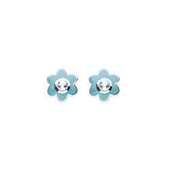Genuine Blue Topaz Adorable Flower Girls Earrings - March Birthstone/