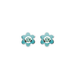 Genuine Green Quartz Adorable Flower Girls Earrings - May Birthstone/