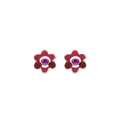 Adorable Flower Girls Earrings - July Birthstone/