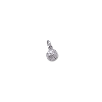 Rembrandt Solid Sterling Silver Tiny Soccer Charm – Add to a bracelet or necklace
