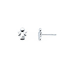 Angel Diamond Earrings for Girls and Baby - Sterling Silver Rhodium Earrings with Push-Back Posts