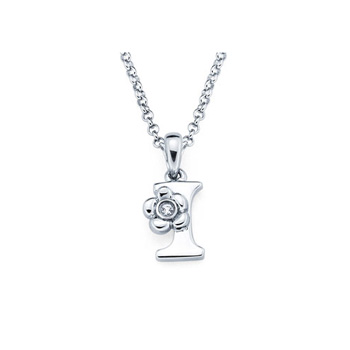 Children's Initial Necklace - Letter I - Sterling Silver