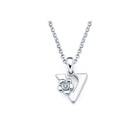 Children's Initial Necklace - Letter V - Sterling Silver